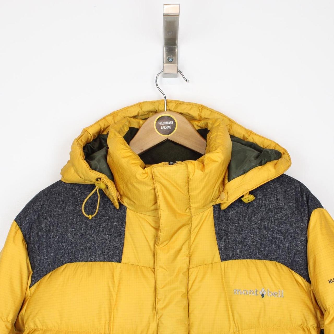 Vintage Montbell Yellow and Grey Full Zip Down Puffer Jacket