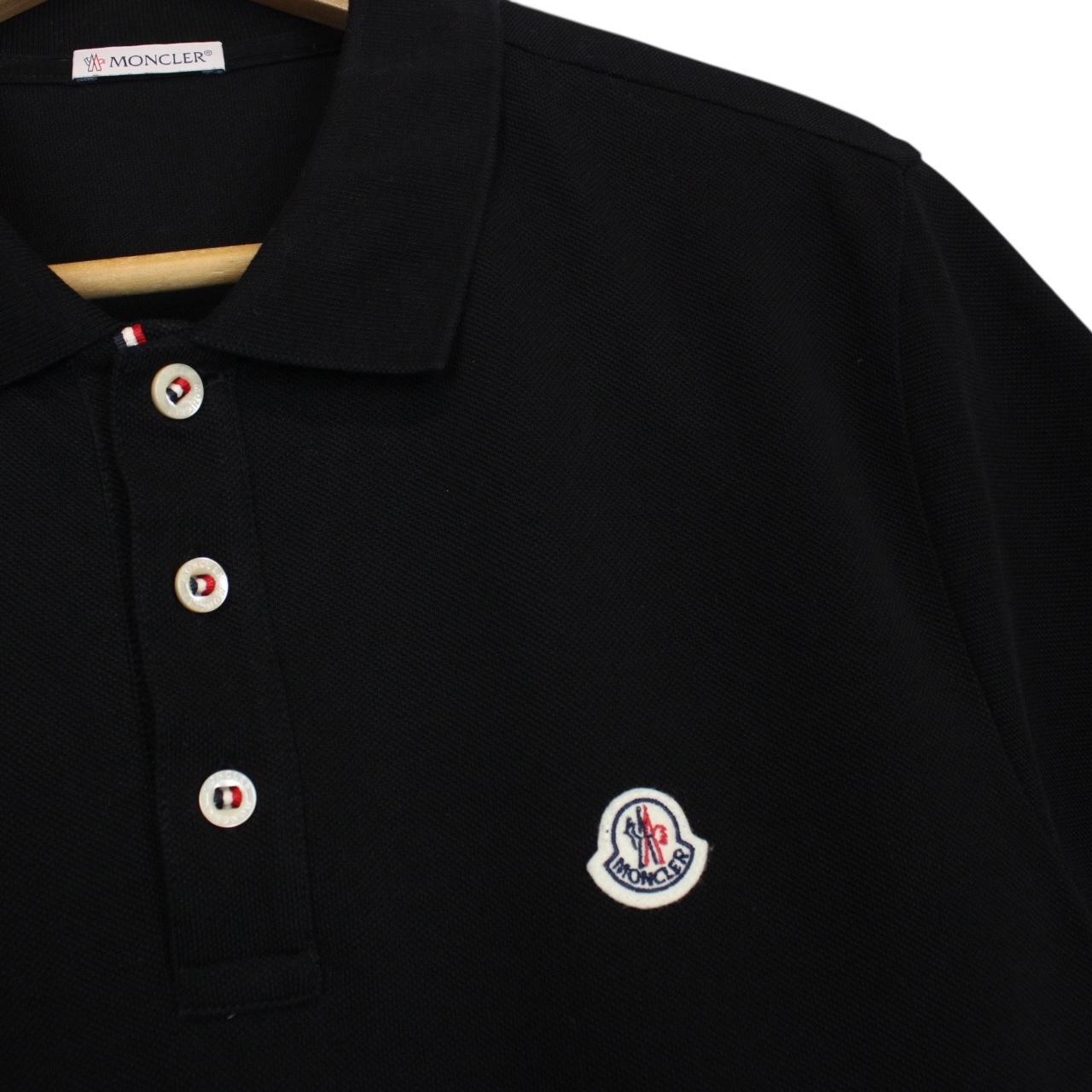 Moncler Maglia Manica Corta Black Short Sleeve Cotton Polo Shirt