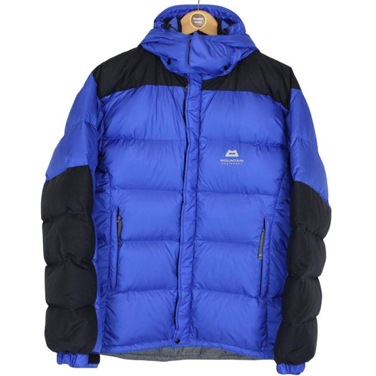 Mountain Equipment Blue and Black Full Zip Nylon Down Puffer Jacket