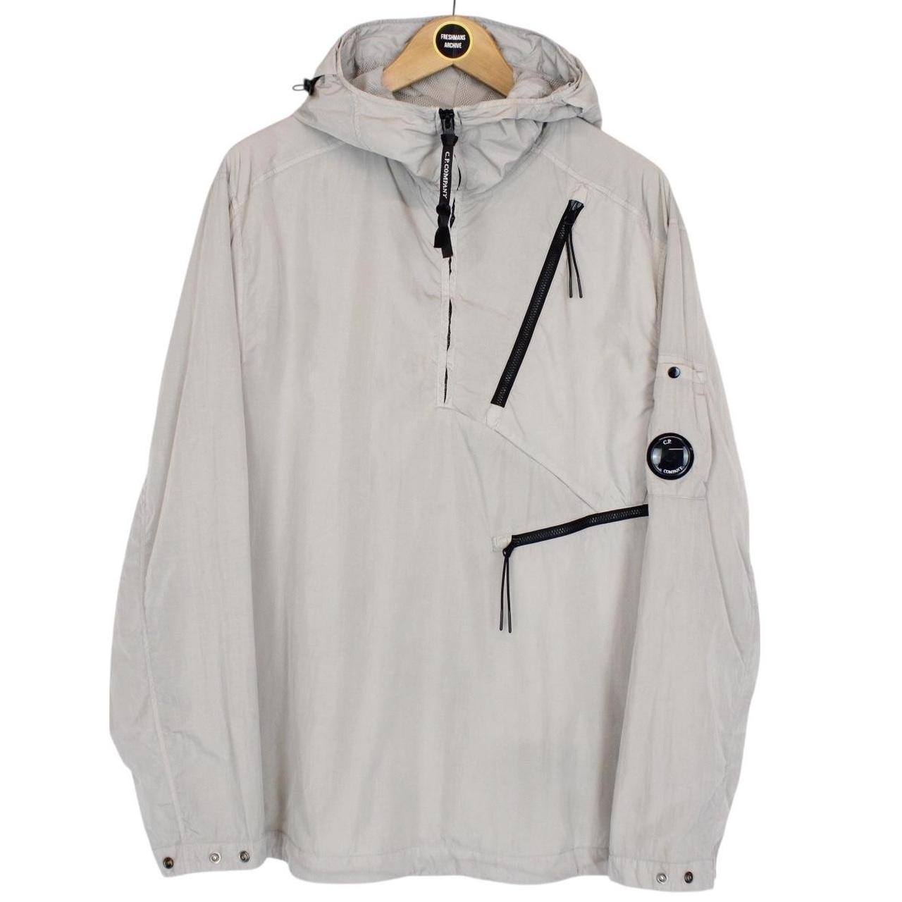 CP Company Grey Chrome Nylon 1/4 Zip Pullover Hooded Smock Jacket