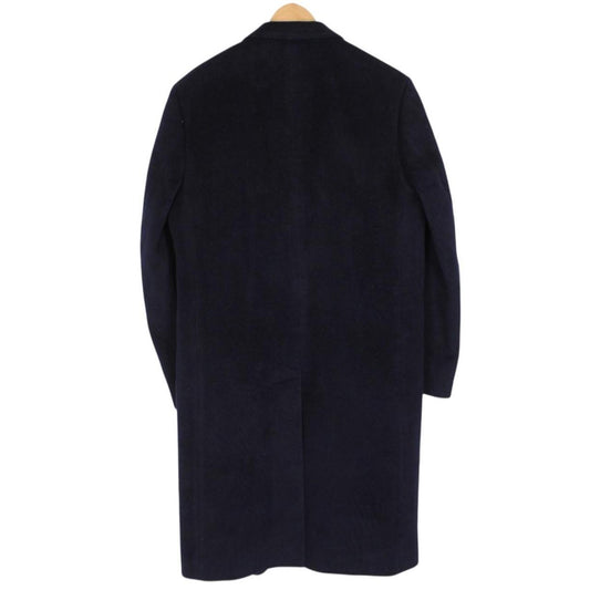 Vintage 80s Aquascutum Navy Blue Virgin Wool Overcoat
