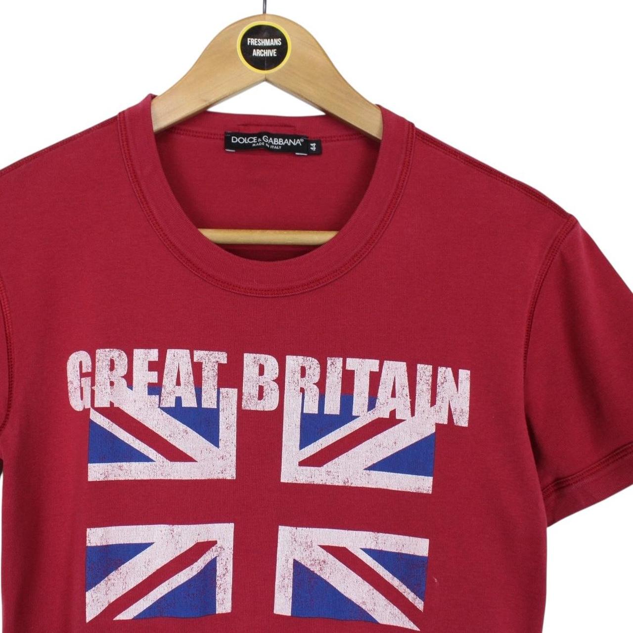 Dolce and Gabbana Red Great Britain Graphic Short Sleeve T-Shirt