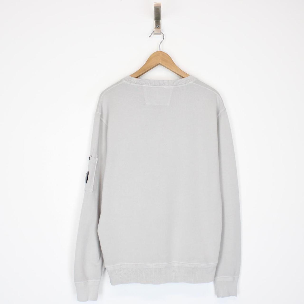 CP Company Grey Resist Dyed Cotton Lens Sweatshirt Jumper