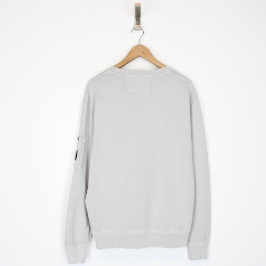 CP Company Grey Resist Dyed Cotton Lens Sweatshirt Jumper