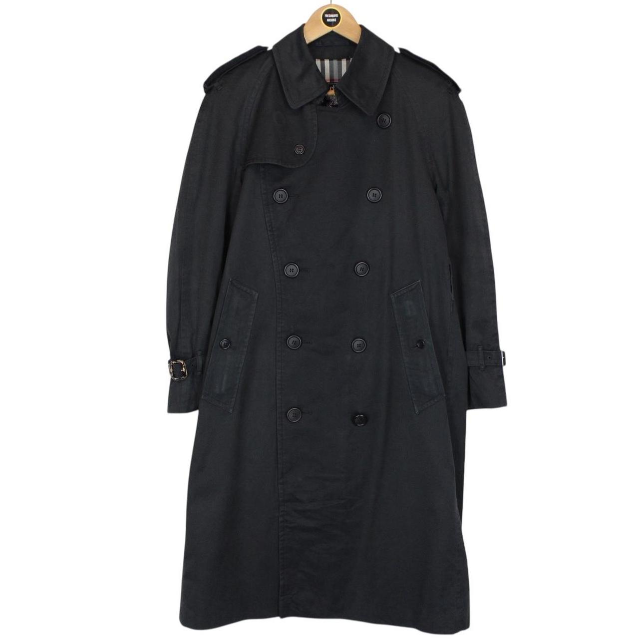 Vintage 90s Burberry Black Double Breasted Trench Coat