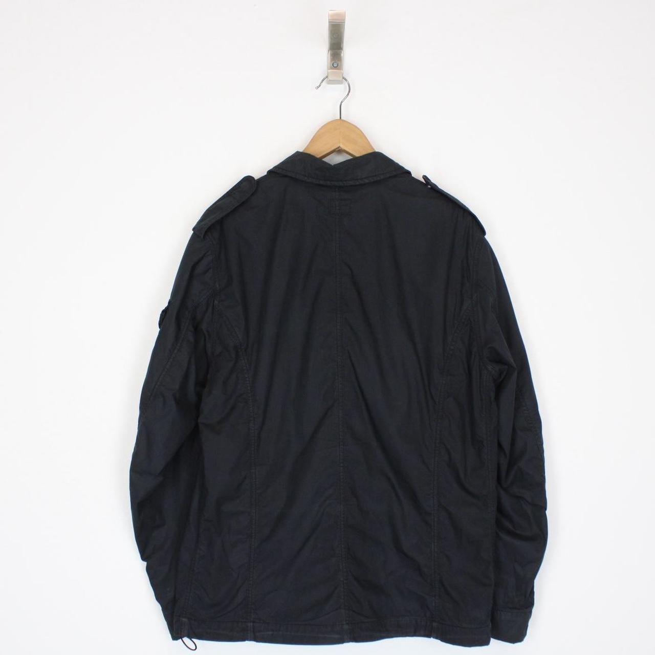 CP Company Navy Blue Full Zip Padded Lens Overshirt Jacket