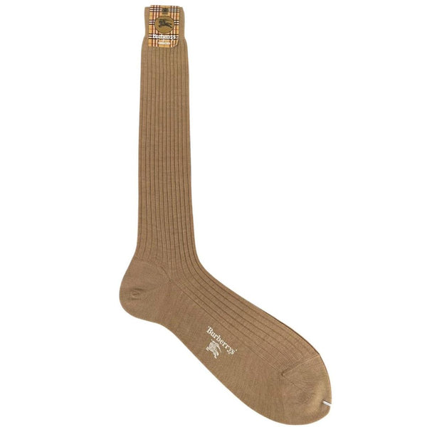 Vintage 90s Burberry Deadstock Tan Brown Long Wool Socks