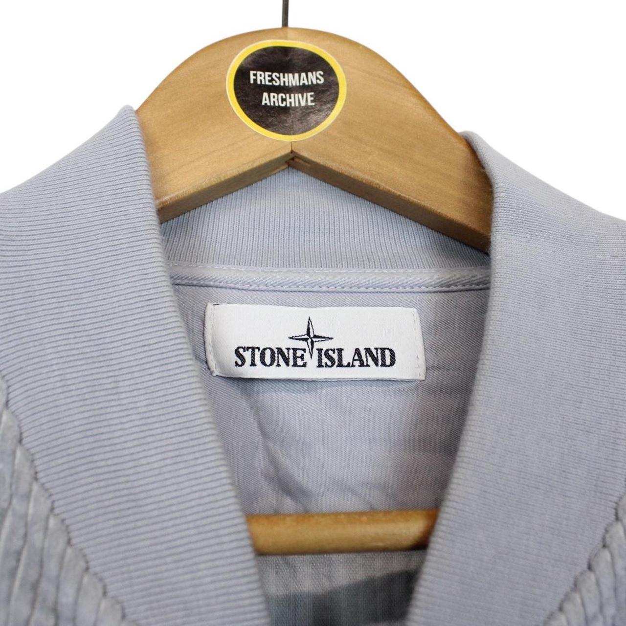 Stone Island AW 2021 Blue Jumbo Corduroy Full Zip Overshirt Jacket