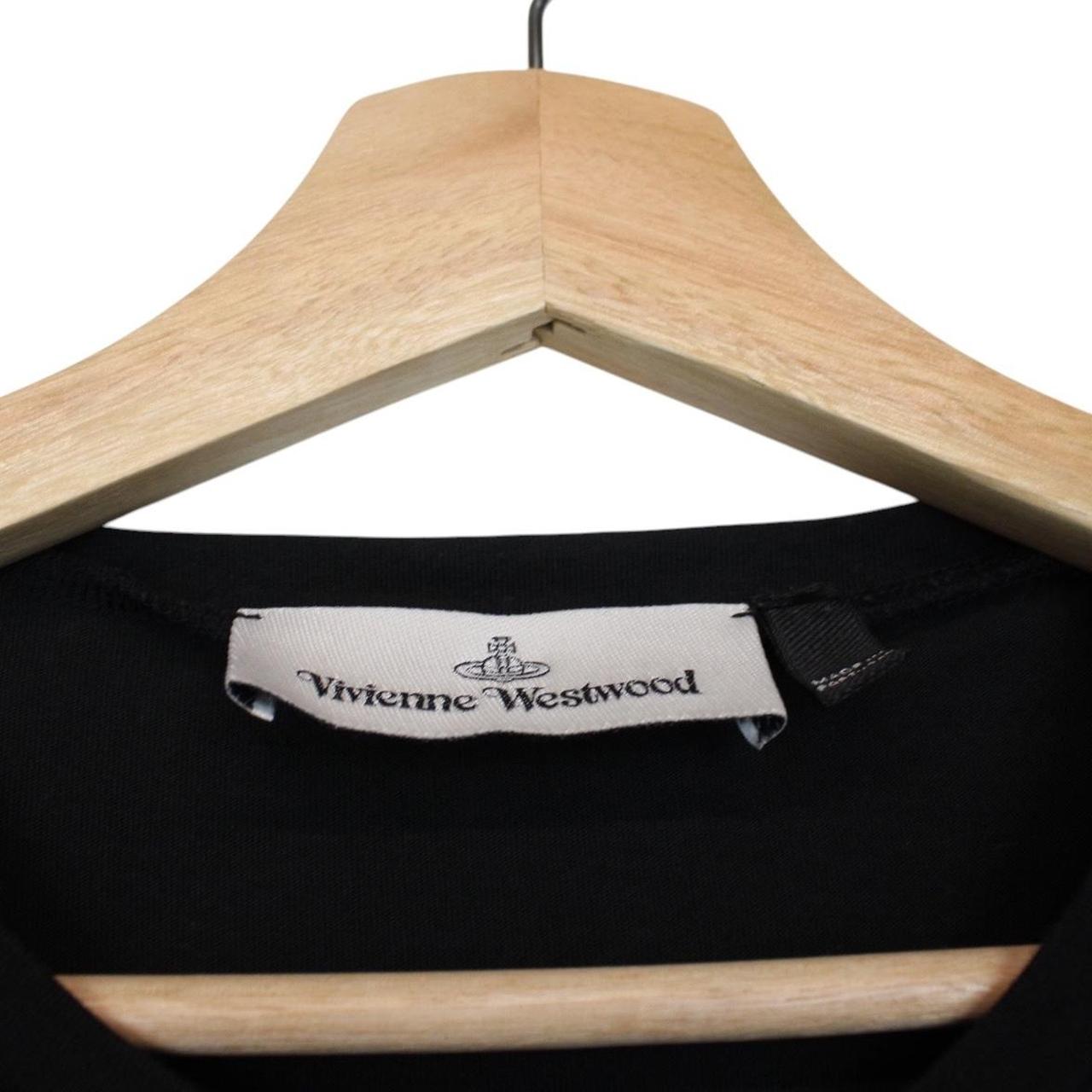 Vivienne Westwood black pocket t-shirt with organic face print and logo detail.