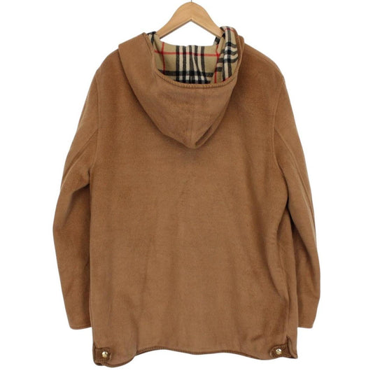 Vintage 90s Burberry Tan Brown Acrylic Wool Blend Hooded Jacket
