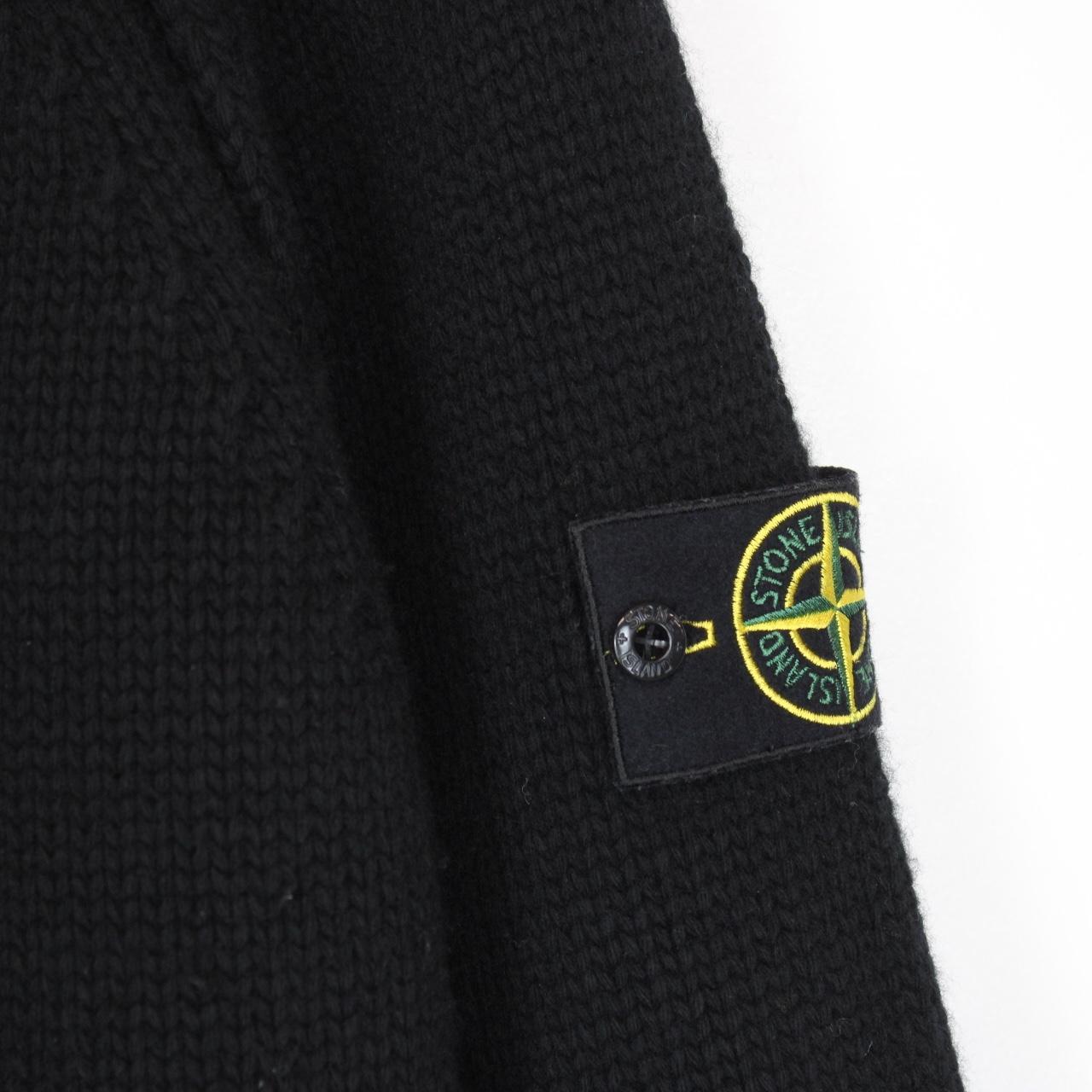 Stone Island AW 2018 Black Lana Wool Knit Full Zip Cardigan Jacket
