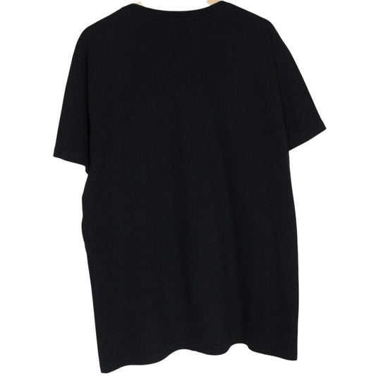 Gucci black cotton t-shirt with embroidered leopard print and oversized fit.