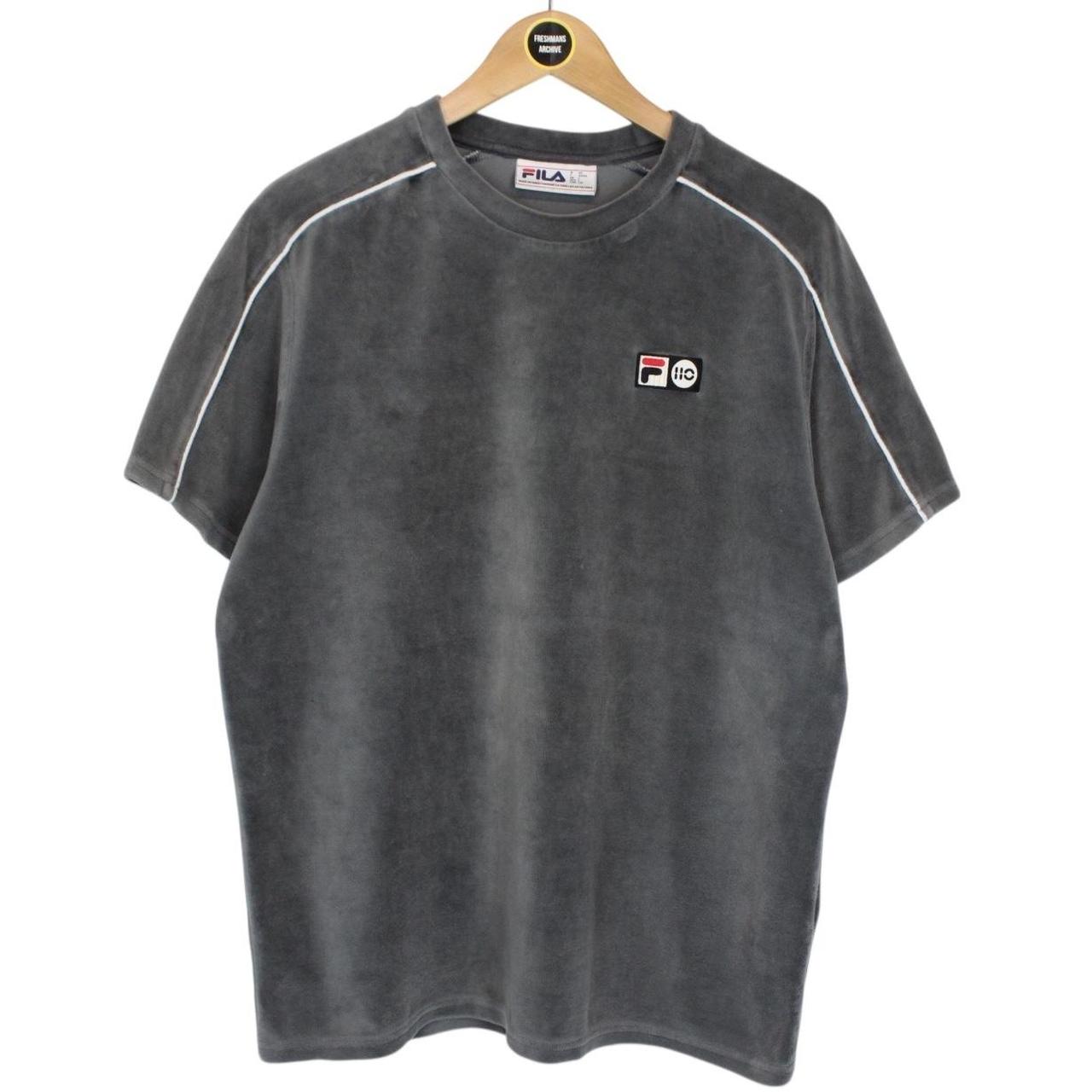 Fila Vintage 110 Velour Hector Grey Short Sleeve Cotton T-Shirt