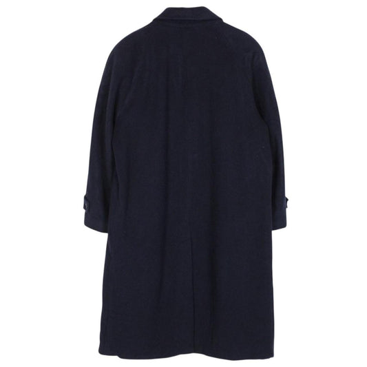 Vintage 90s Burberry Navy Blue Wool Blend Coat