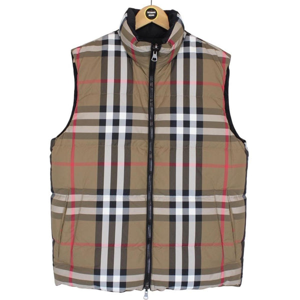 Burberry ‘Lowick’ Brown and Black Reversible Nylon Down Gilet / Bodywarmer