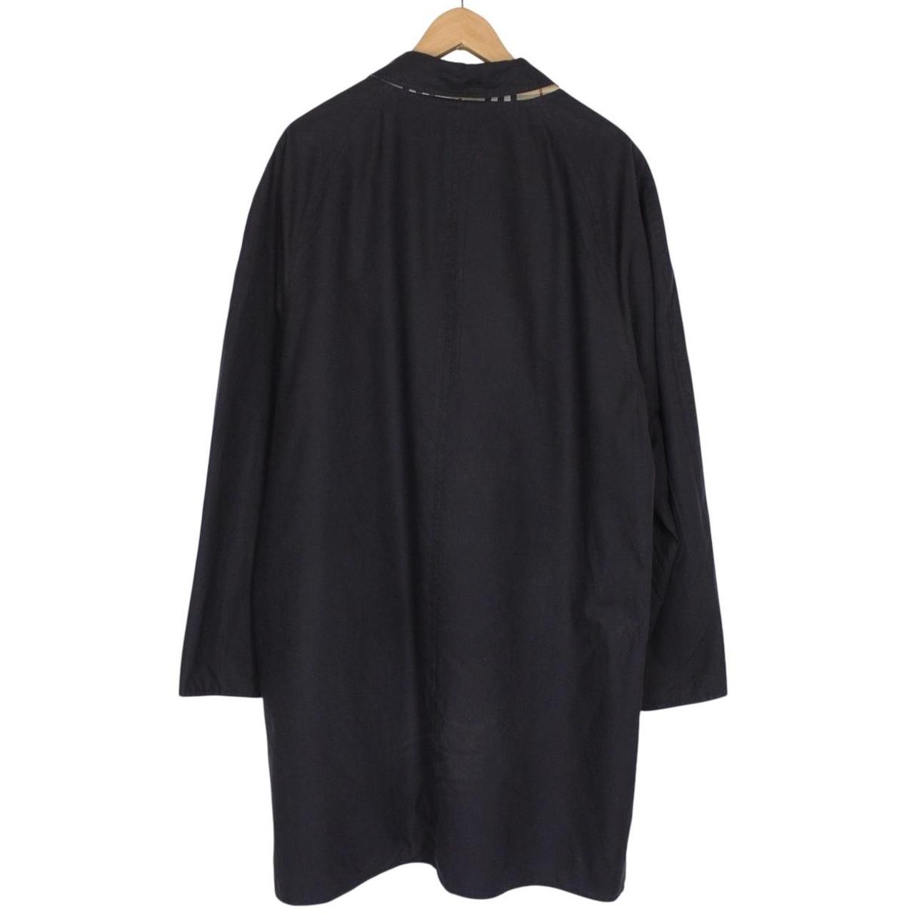 Burberry London Navy Blue and Khaki Green Reversible Single Breasted Trench Coat