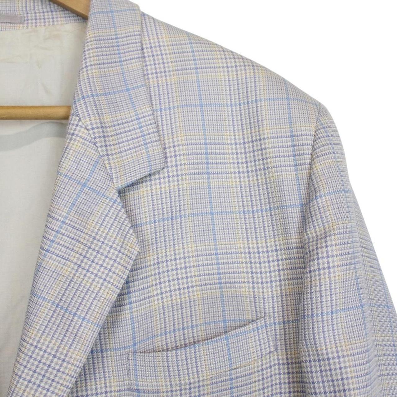 Vintage 80s Burberry Lilac Purple Check Wool and Silk Blazer Jacket