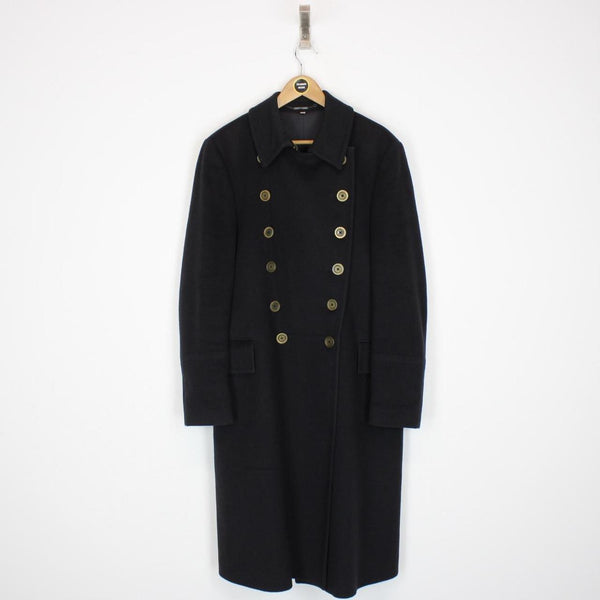 Burberry London Navy Blue Virgin Wool Overcoat