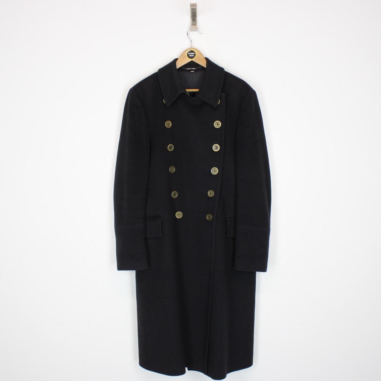 Burberry London Navy Blue Virgin Wool Overcoat