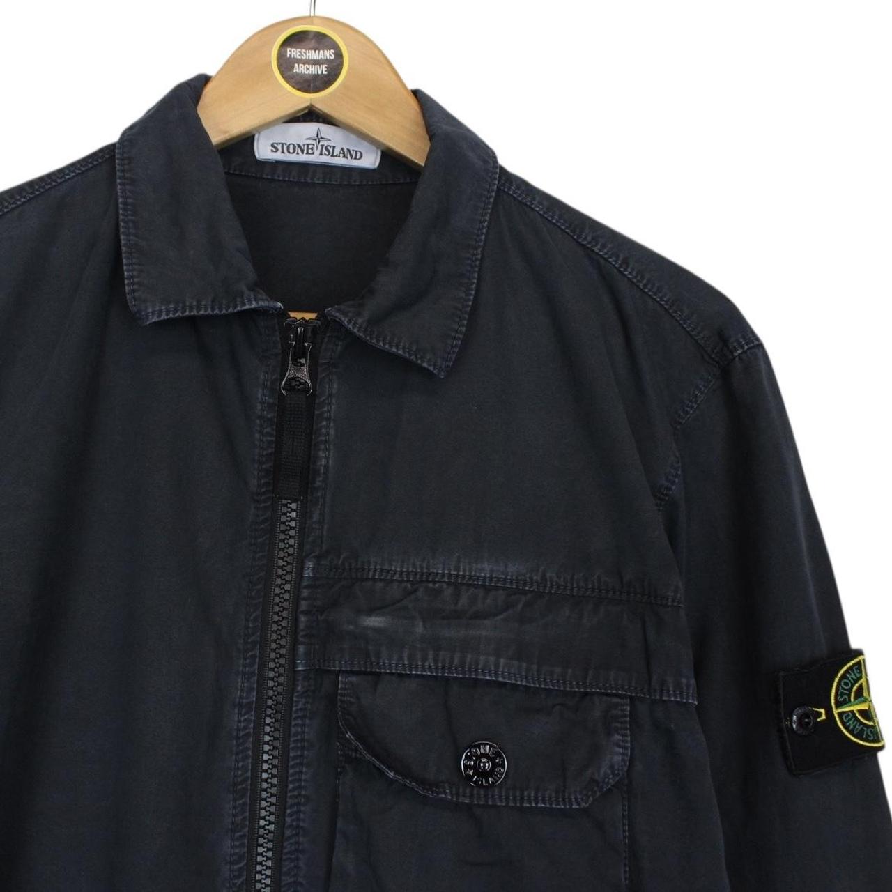 Stone Island AW 2020 Navy Blue Full Zip Cotton Overshirt Jacket