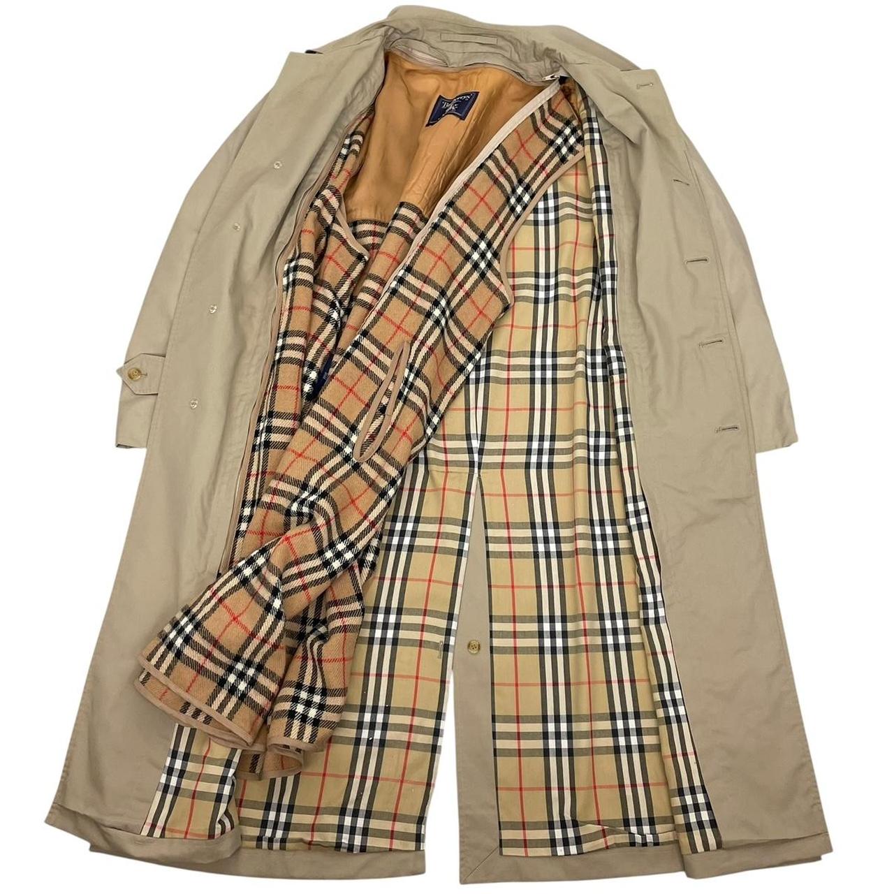 Vintage 90s Burberry Beige Single Breasted Trench Coat