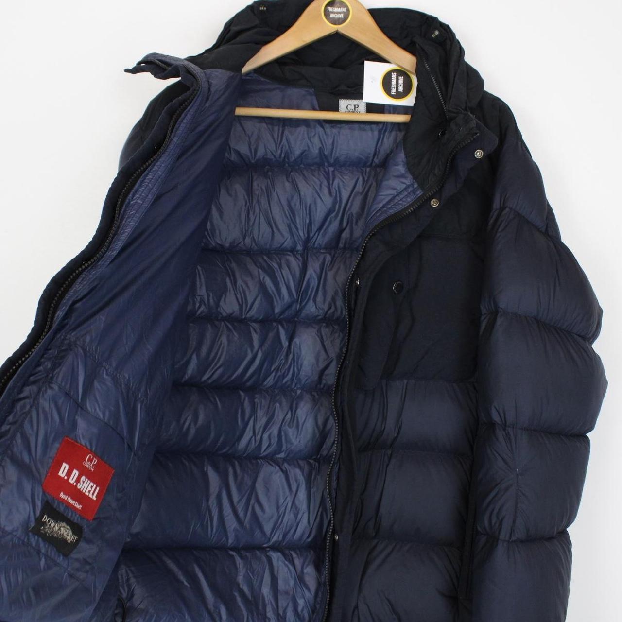 CP Company Navy Blue D D Shell Full Zip Goggle Down Puffer Jacket