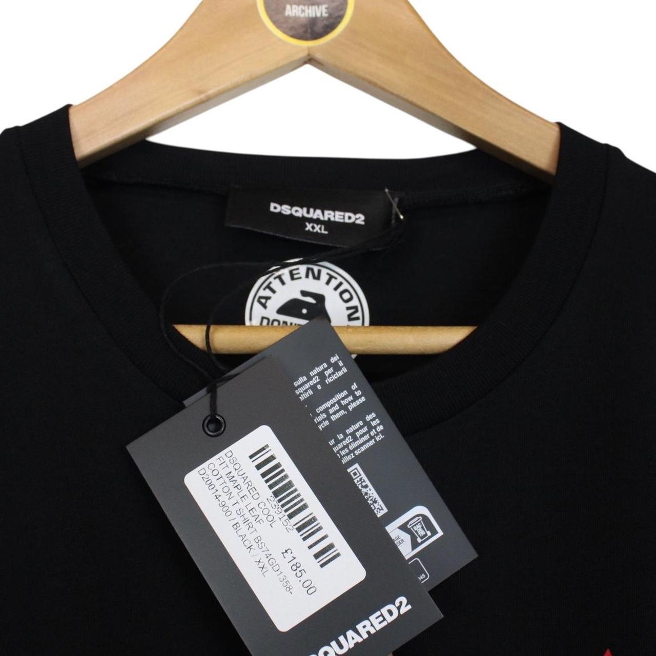 Dsquared2 Black and Red Cool Fit Leaf Logo Short Sleeve T-Shirt