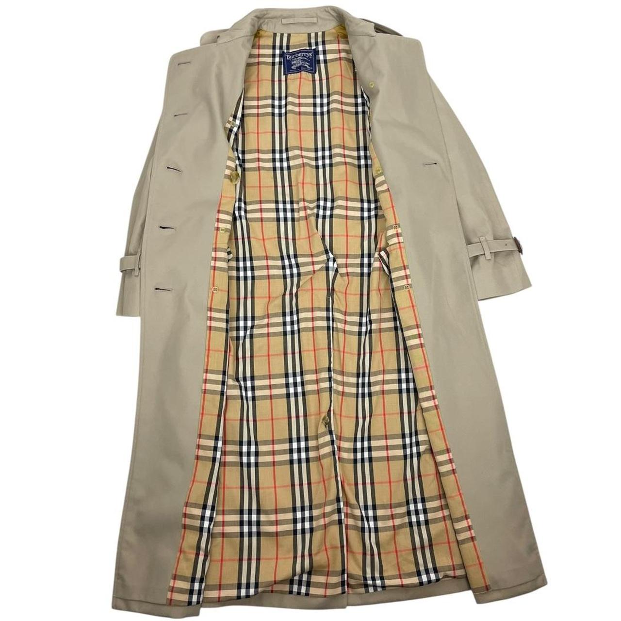 Vintage 90s Burberry Beige Double Breasted Belted Trench Coat