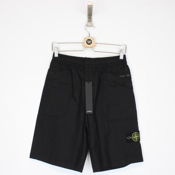Stone Island SS 2022 Black Bermuda Cotton Cargo Shorts