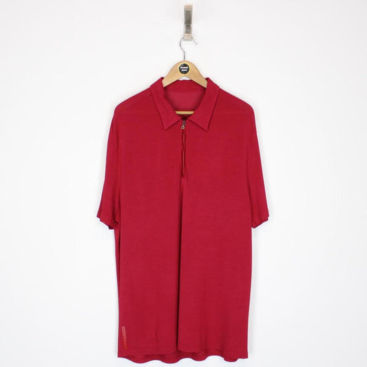 Vintage Prada Sport Red Short Sleeve Cotton Polo Shirt