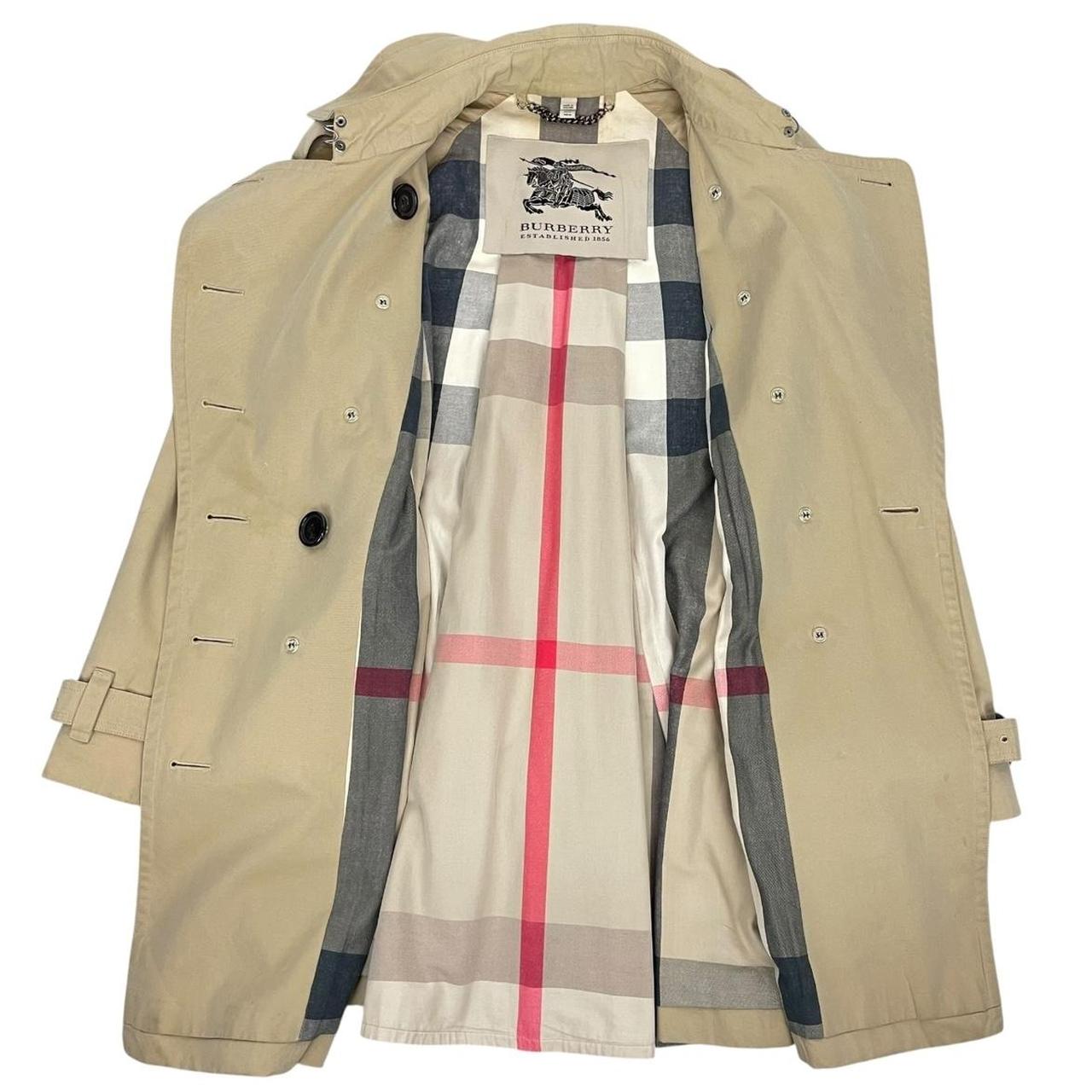 Burberry London The Wiltshire Beige Nova Check Double Breasted Belted Trench