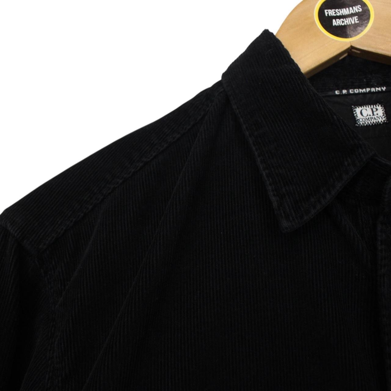 CP Company Black Button Up Lens Corduroy Overshirt
