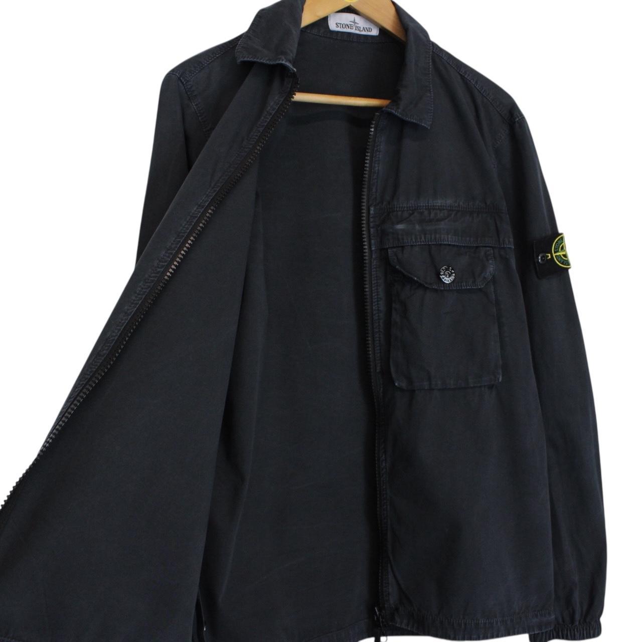 Stone Island AW 2020 Navy Blue Full Zip Cotton Overshirt Jacket
