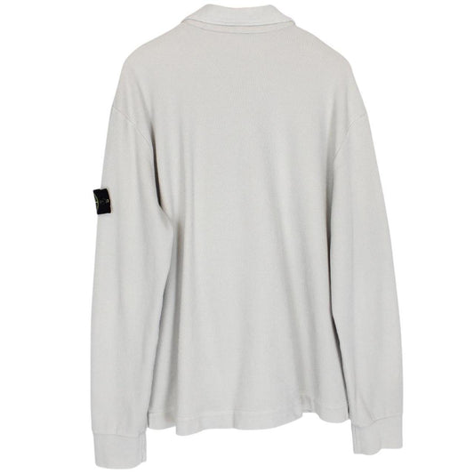 Vintage Stone Island SS 2000 Light Grey Ribbed Cotton/Nylon Full Zip Sweatshirt