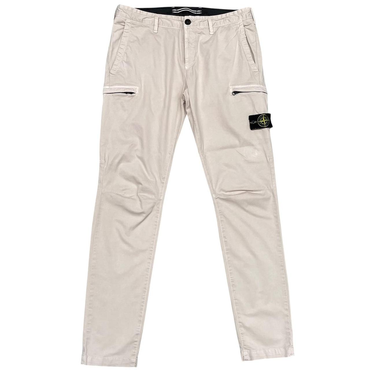 Stone Island SS 2020 Beige Skinny Fit Cargo Trousers