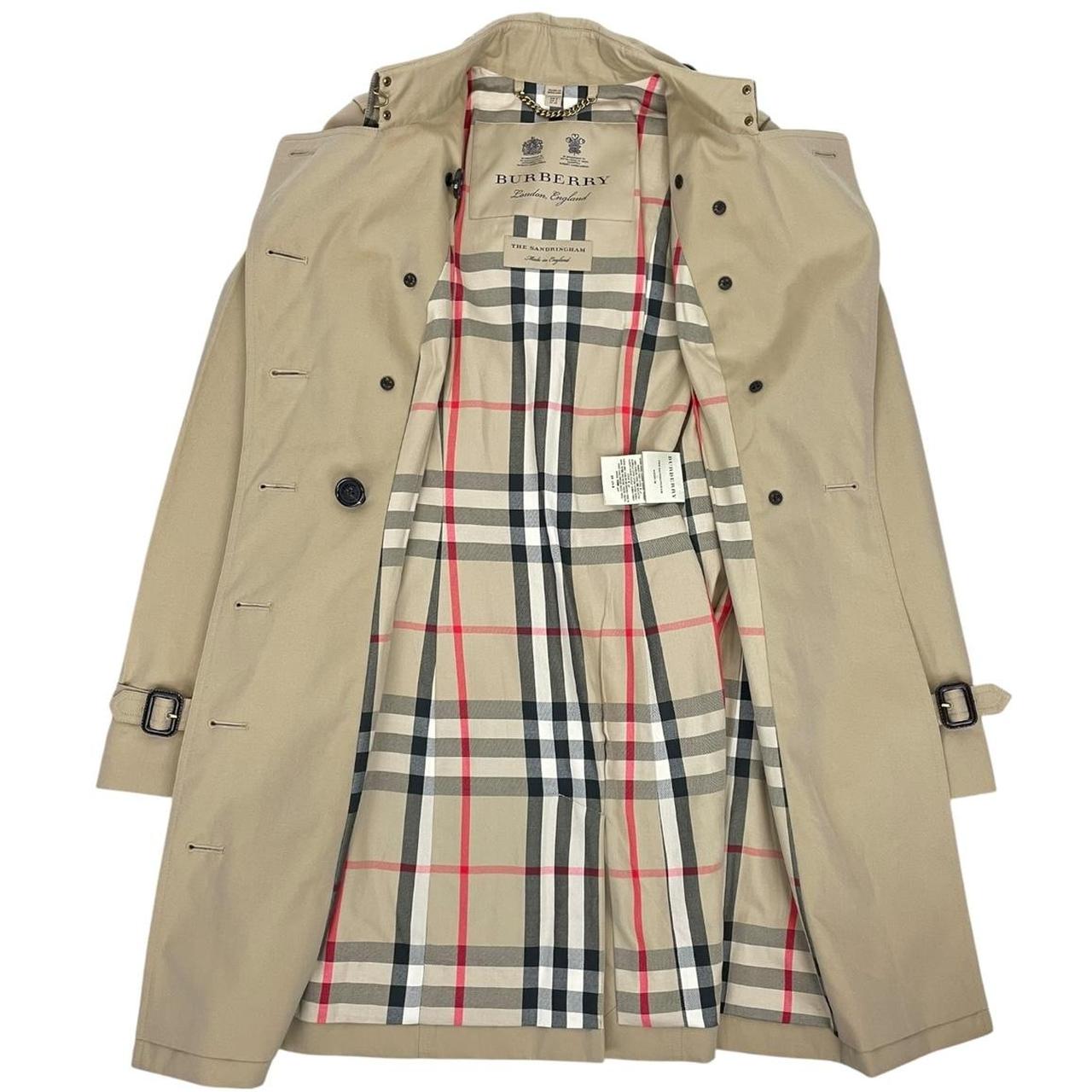 Burberry Sandringham Tan Brown Nova Check Double Breasted Belted Trench Coat