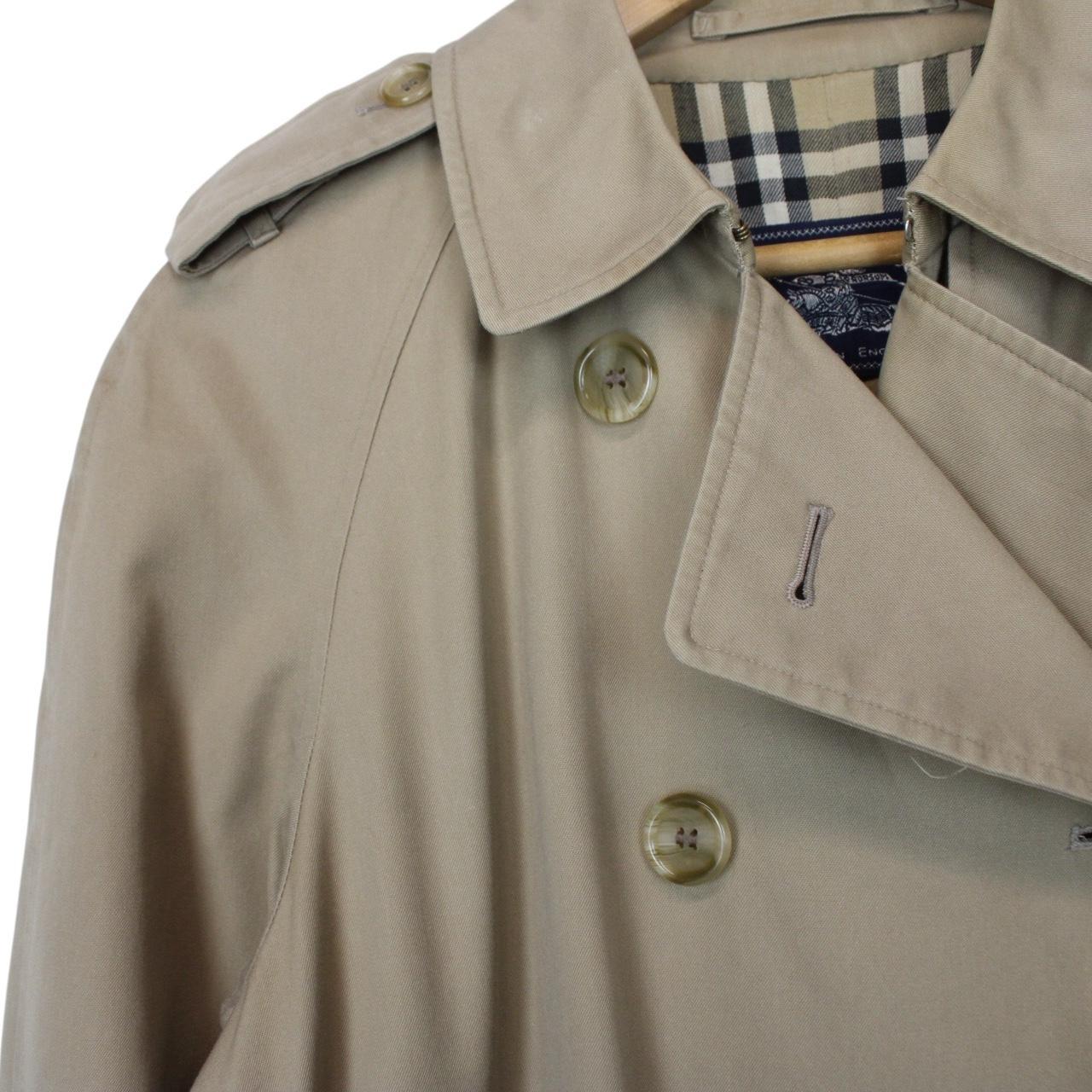 Vintage 90s Burberry Beige Double Breasted Belted Trench Coat