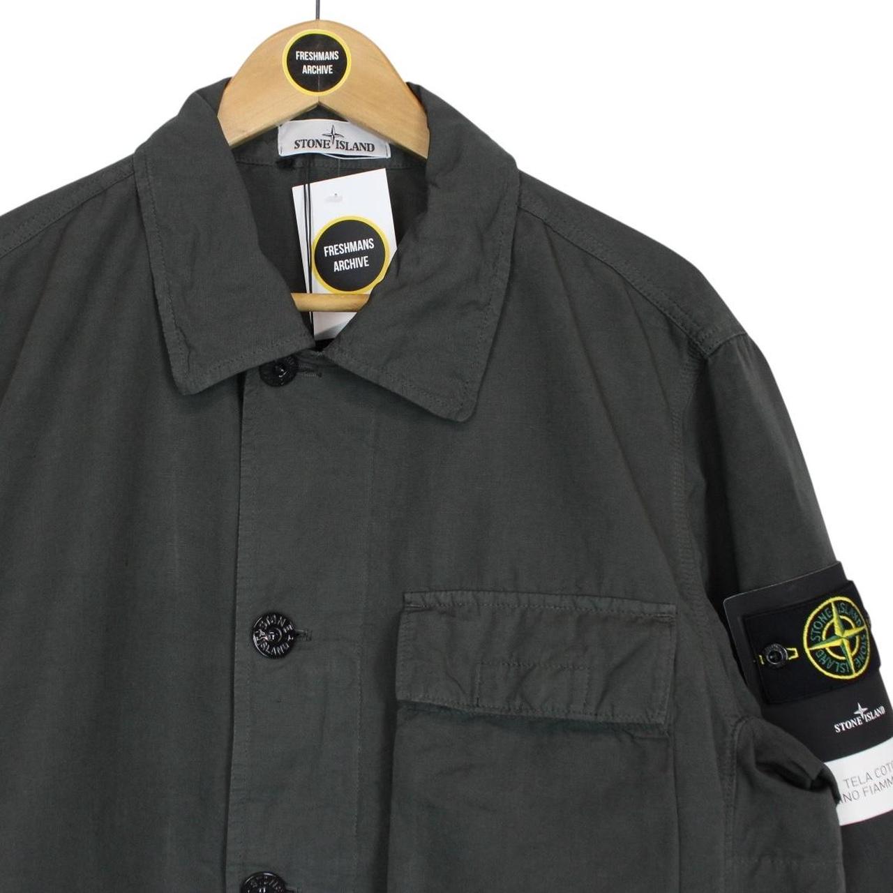 Stone Island SS 2022 Grey Tela Cotone Lino Fiammato-TC Jacket