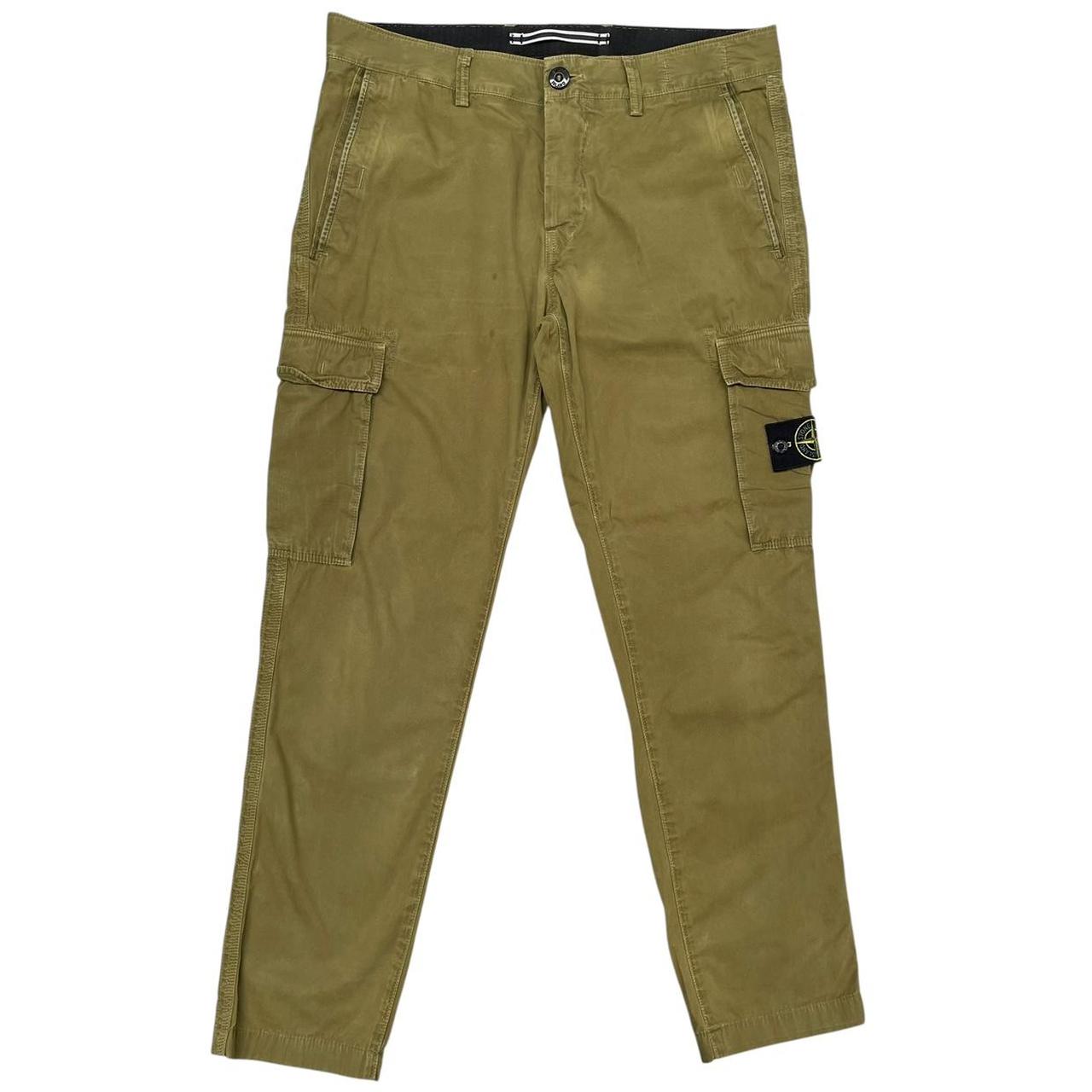 Stone Island SS 2016 Khaki Green Slim Fit Cargo Trousers