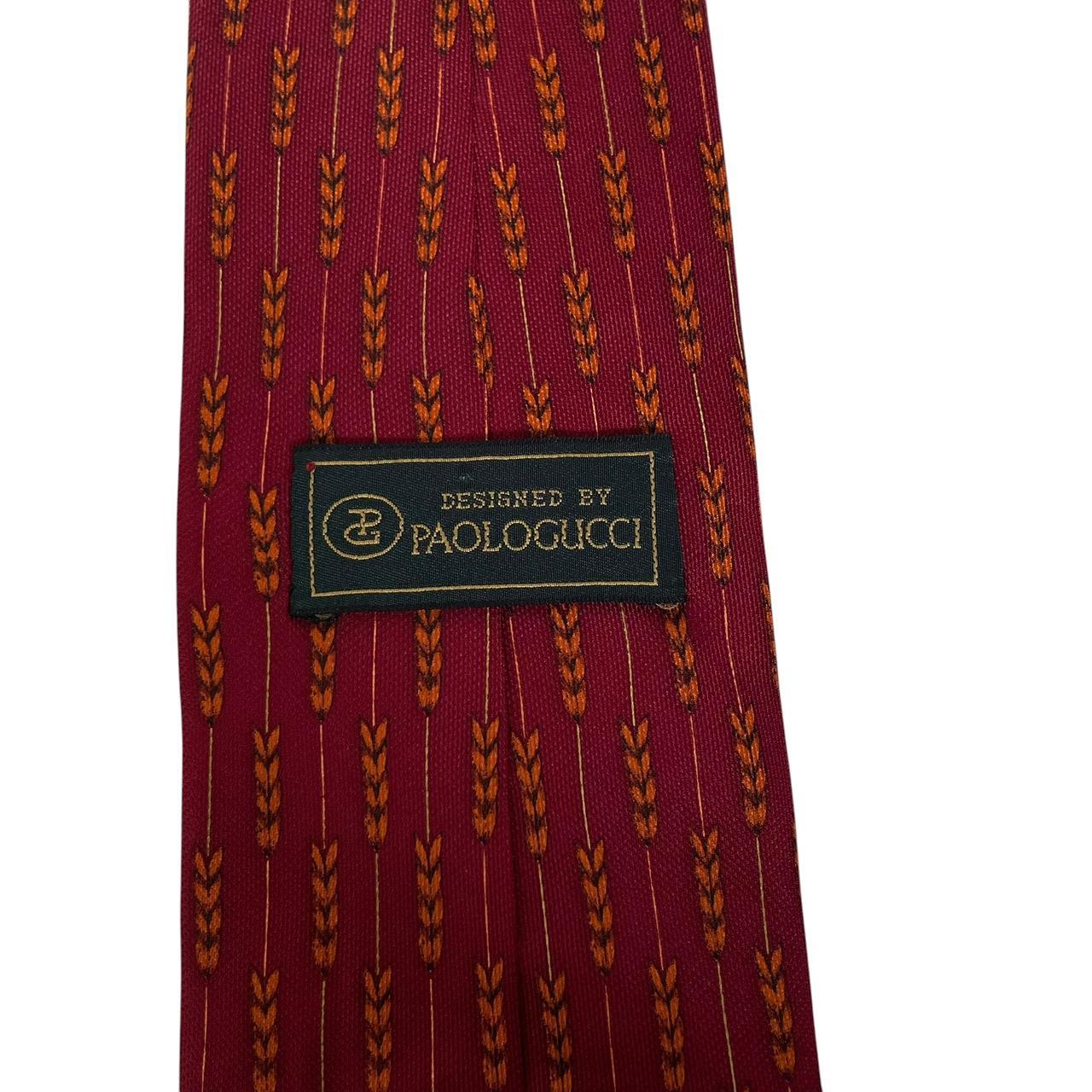 Vintage Paolo Gucci Red and Orange Silk Tie