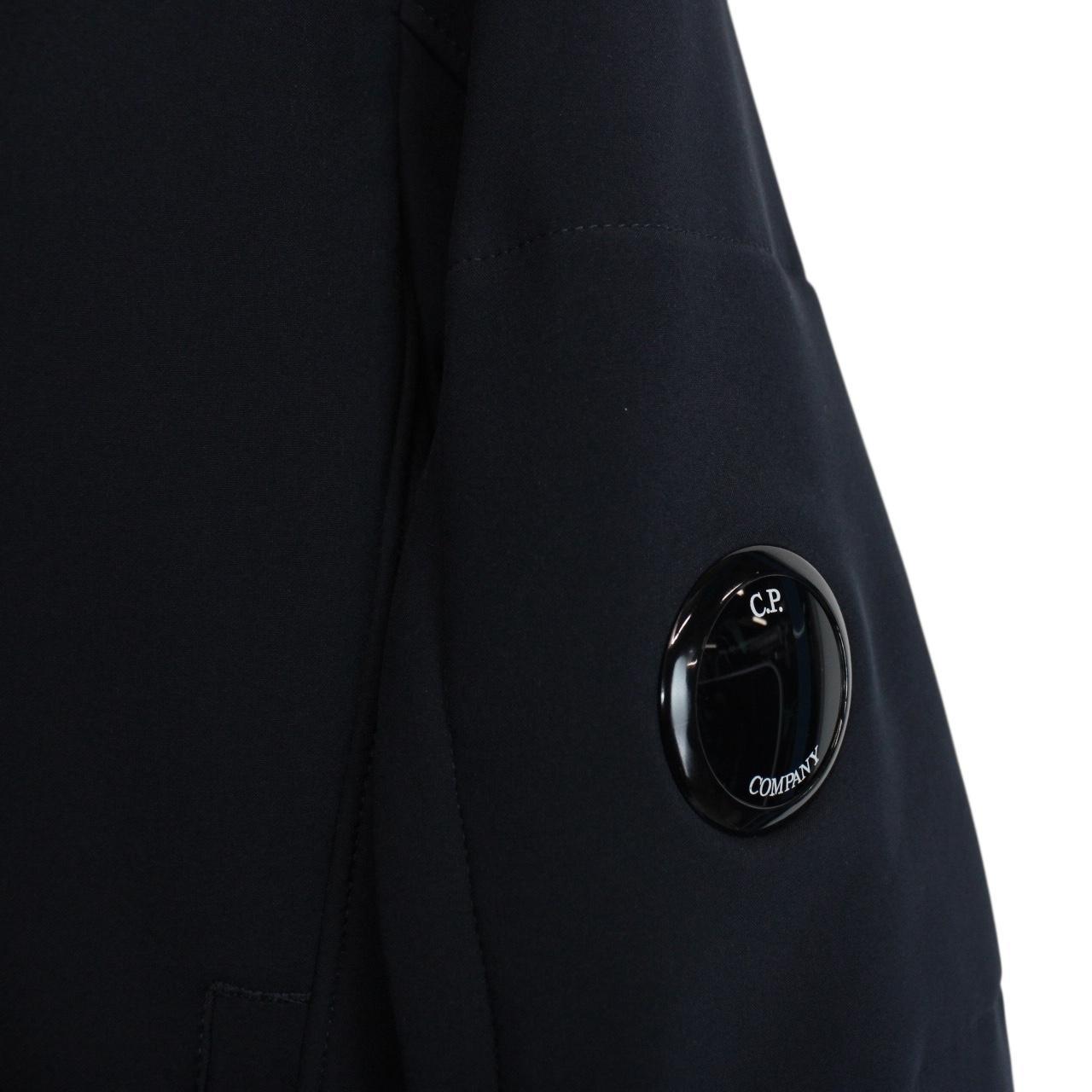 CP Company Navy Blue Soft Shell R Full Zip Goggle Hooded Jacket
