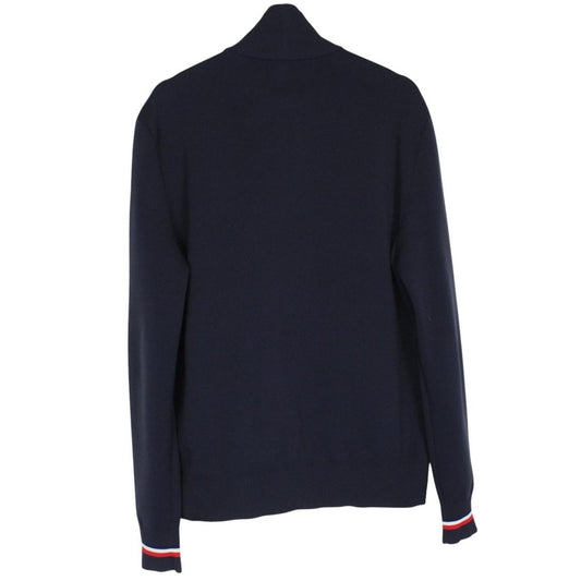 Moncler Navy Blue Full Zip Cotton/Nylon Down Tricot Cardigan Jacket