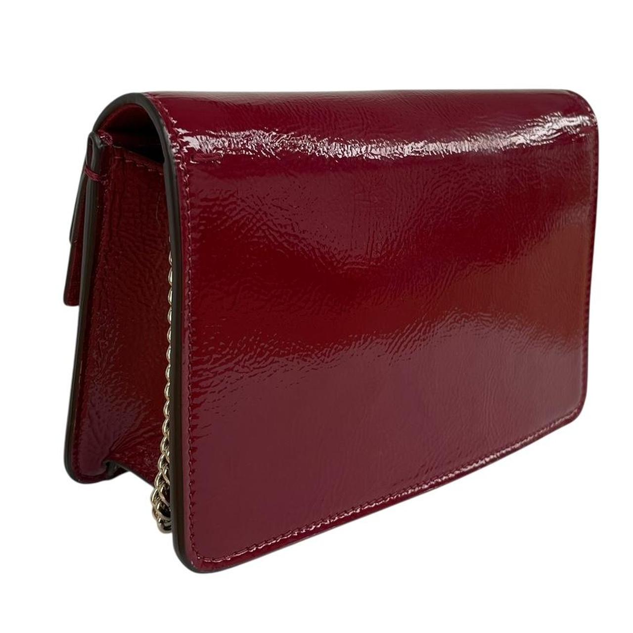 Gucci Mini Dionysus Burgundy Textured Patent Leather Shoulder Bag