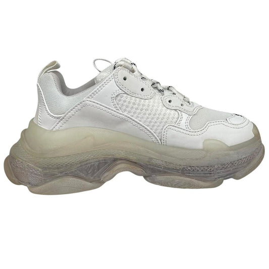 Balenciaga Triple S White Clear Sole Mesh Trainers