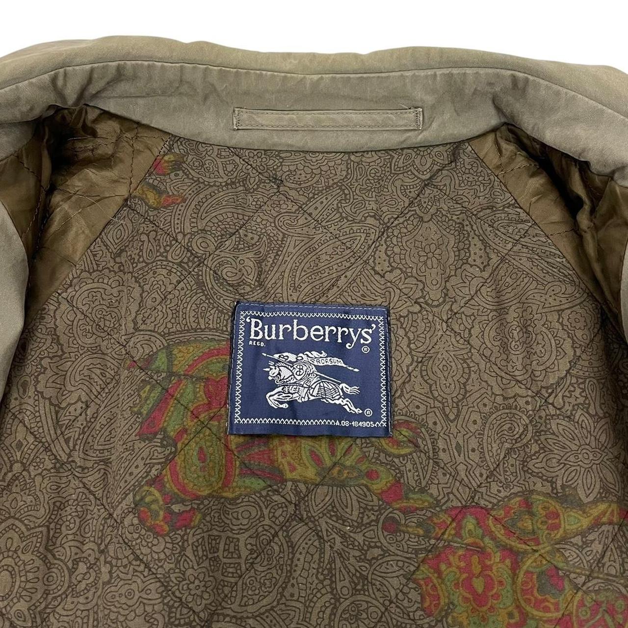 Vintage 90s Burberry Green Single Breasted Belted Trench Coat