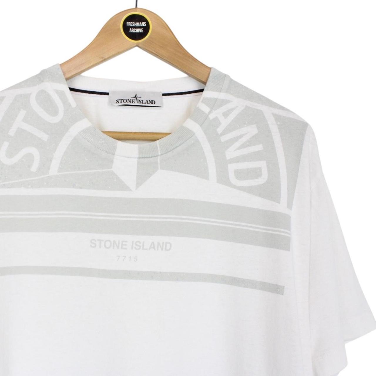 Stone Island AW 2022 White Short Sleeve Cotton Logo Print T-Shirt