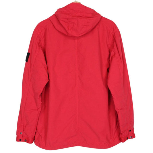 Stone Island AW 2022 Red Naslan Nylon 1/4 Zip Hooded Smock Jacket