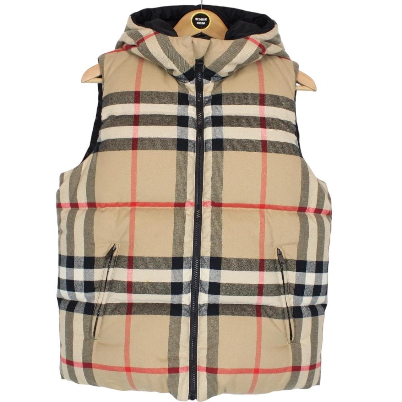Burberry Beige and Black Nova Check Reversible Cotton Down Gilet / Bodywarmer