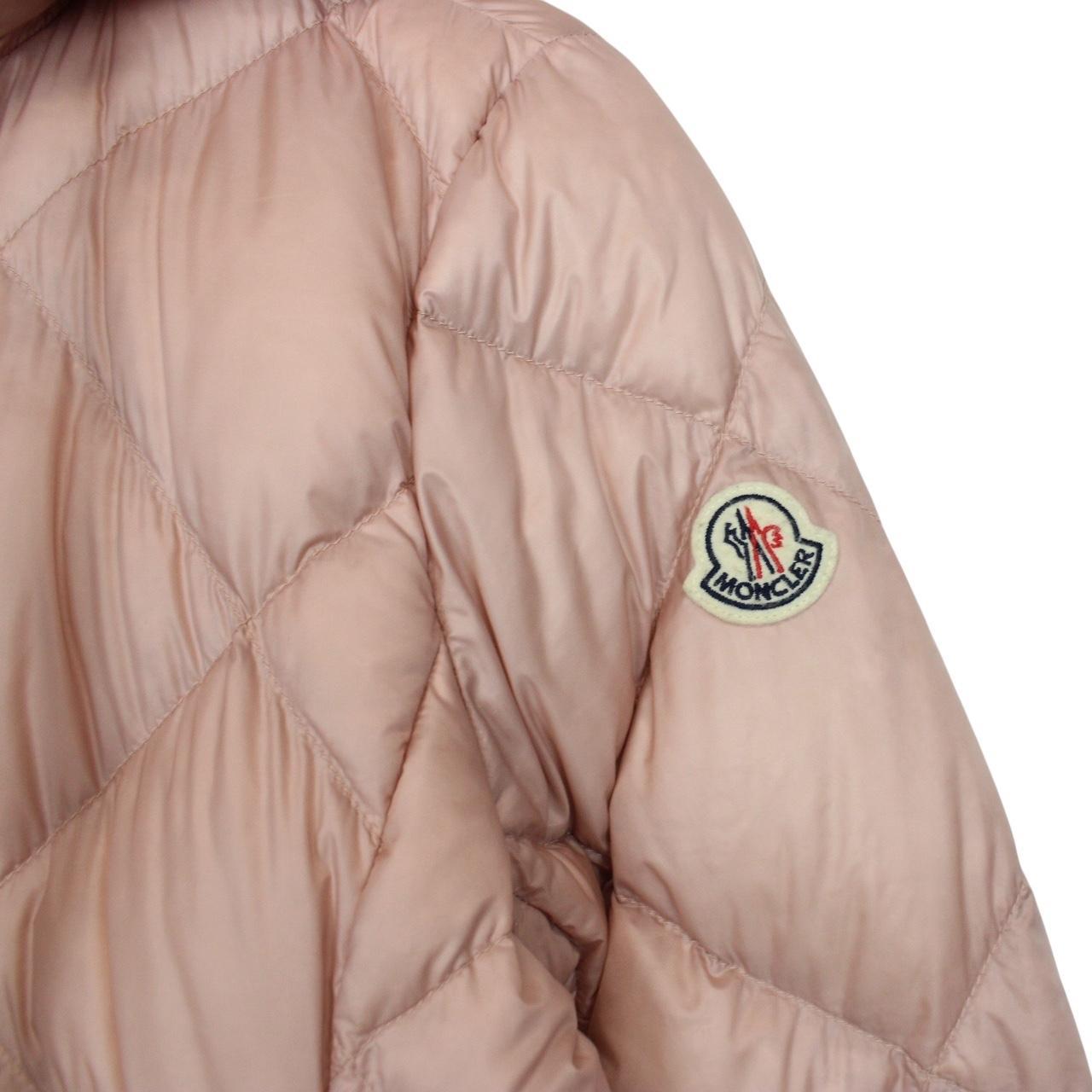 Moncler Oulx Pink Nylon Quilted Hooded Down Puffer Jacket