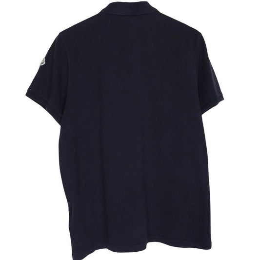 Moncler Maglia Manica Corta Navy Blue Short Sleeve Cotton Polo Shirt